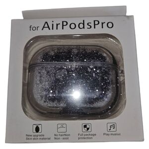 Apple Silver/Purple/Black Glitter Liquid Movement Airpod Pro Case Protector
